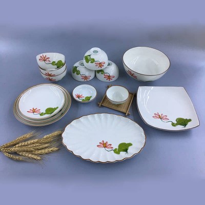 Bộ bát đĩa hoa sen cao cấp